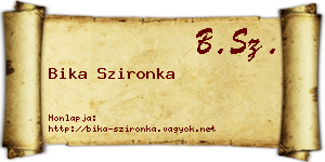 Bika Szironka névjegykártya